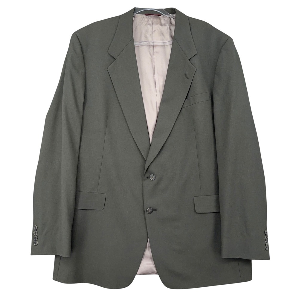Hart Schaffner & Marx‎ REPP Mens 48XL Olive Green Virgin Wool Blazer Sport Coat